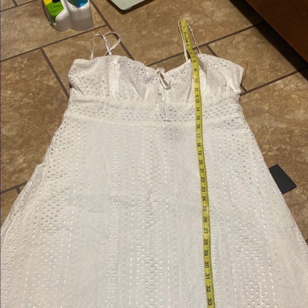 Lulu’s Chic White Eyelet Pattern Maxi Dress XL Summer Wedding Guest - Picture 10 of 14